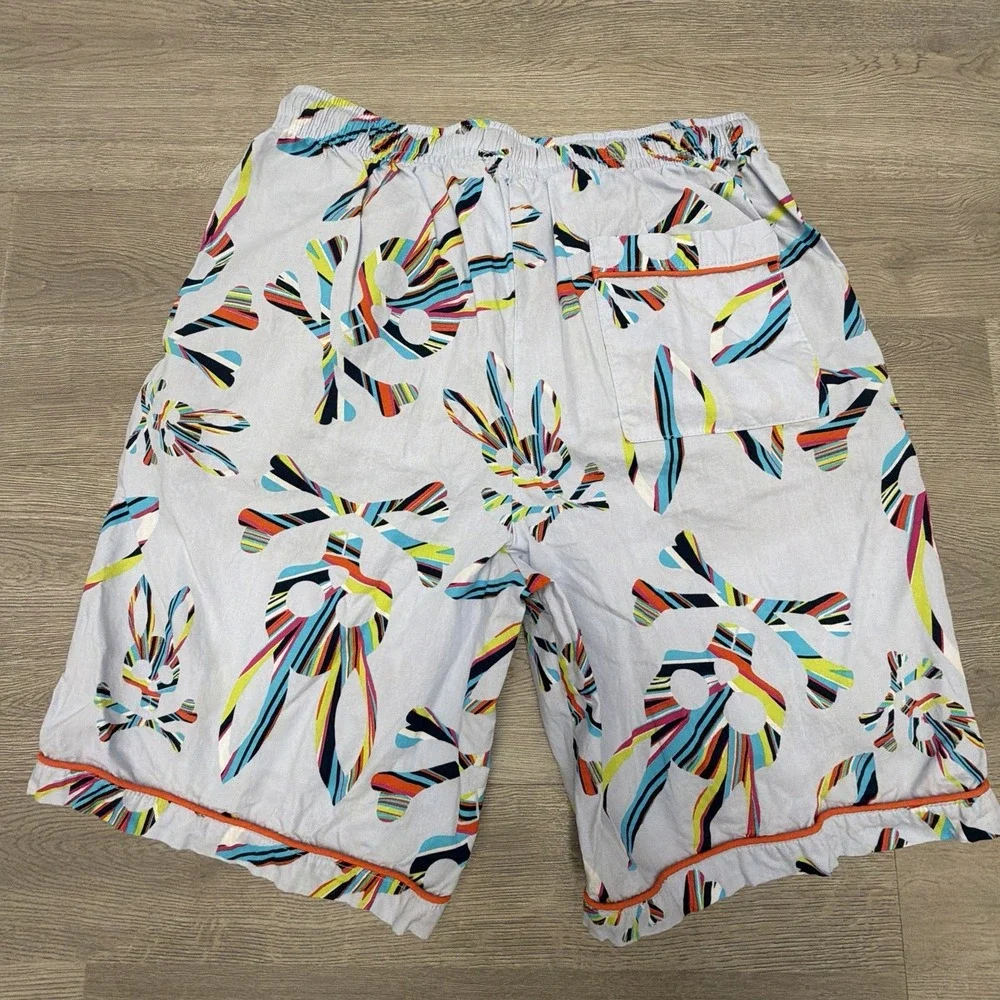 Psycho Bunny Men's Size Small All Over Bunny Woven Jam Lounge Shorts Rainbow